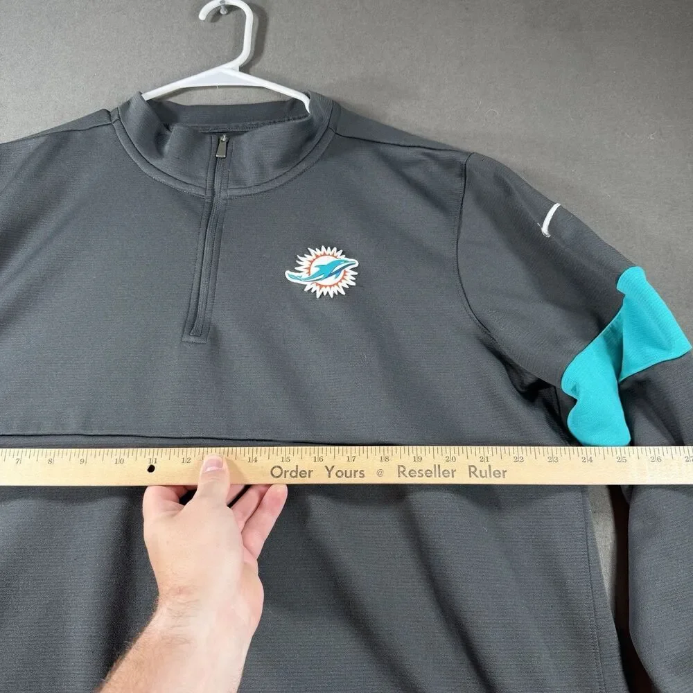 Miami Dolphins Quarter Zip Mens XL Nike Dri-Fit Shirt Black Pullover Thermal